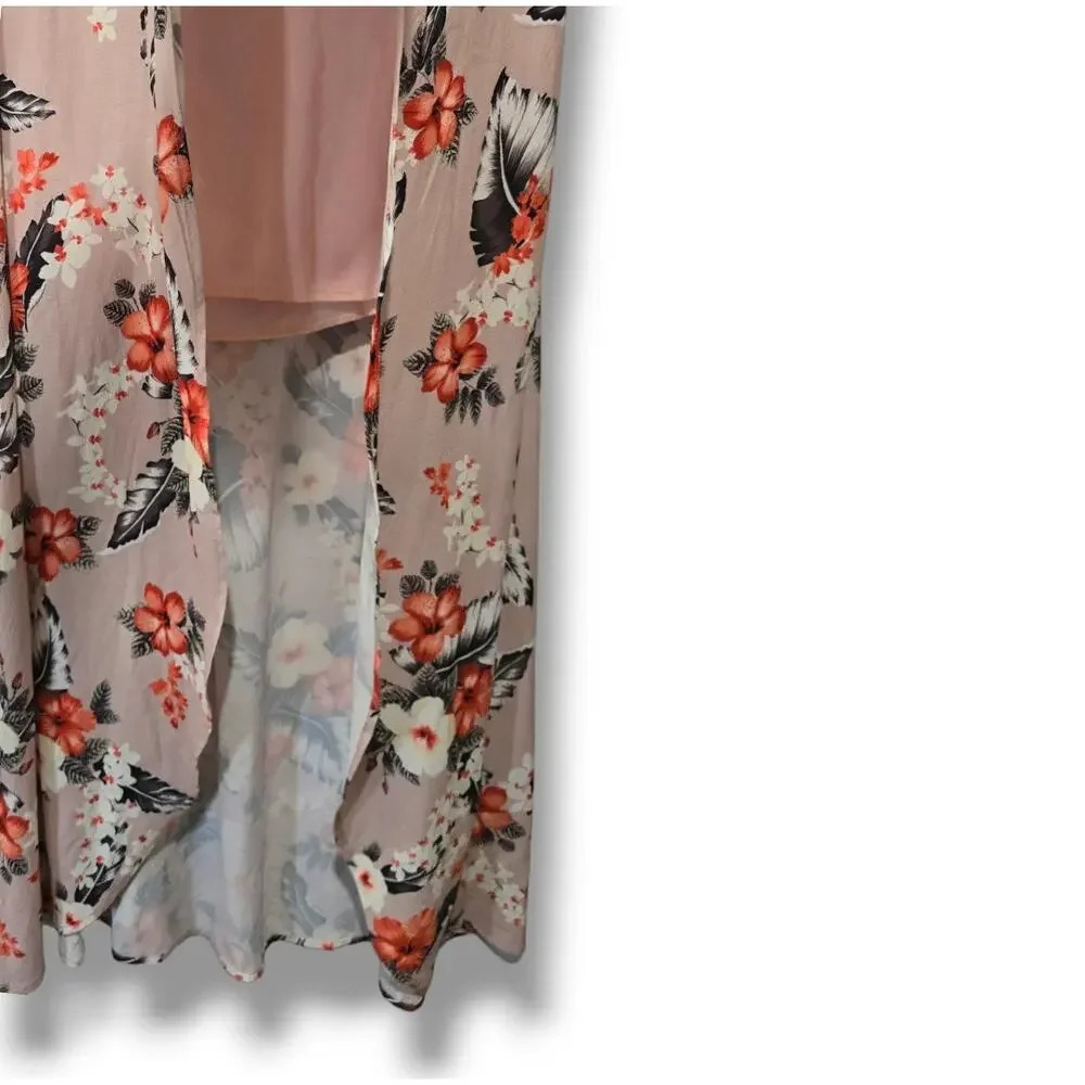 SHEIN Women's pink floral fly-away lined maxi skirt - small - Picture 5 of 11